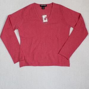 Kirkland Signature 100% Cashmere Sweater Womens Medium Pink Classic Career TAGS